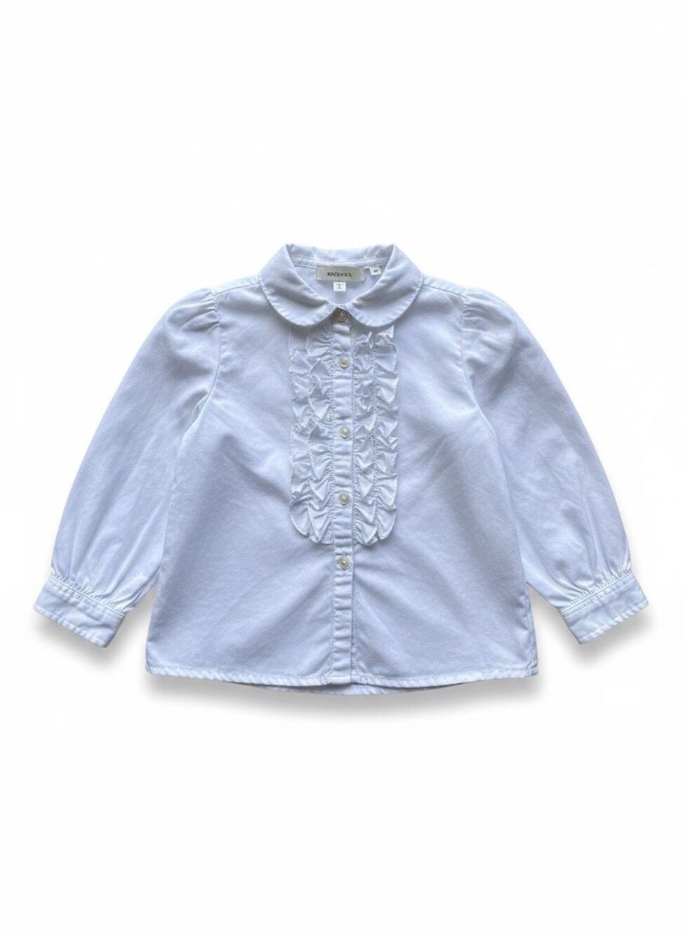 Ralph Lauren Ruffled Ballon Sleeve Blouse, Baby Size 24mo, White